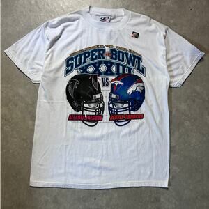 1999 Vintage Super Bowl XXXIII Atlanta Falcons Vs Denver Broncos White T-Shirt L